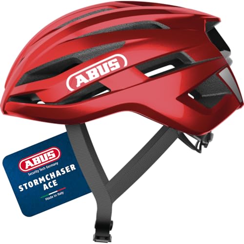 ABUS Rennradhelm StormChaser ACE - leichter Fahrradhelm für Radrennen, Gravelbike-Touren und Cyclocross - für Damen und Herren - Größe S, Rot