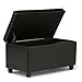 SIMPLIHOME Cosmopolitan 34 inch Wide Transitional Rectangle Storage Ottoman in Tanners Brown Vegan Faux Leather, Assembled, For the Living Room, Entryway and Family Room