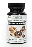 100% Natural Aged Black Garlic Capsules with Allicin. (Extra Strength) Fermented Black Garlic for High Blood Pressure and Cholesterol Support. 60 Capsules