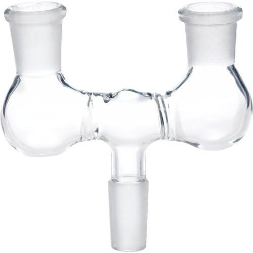 12-1182 SCIENTIFIC INDUSTRIAL JOINTS - MALE TO FEMALE / FEMALE ESSENTIAL ADAPTER Y-CONFIG 180 CLEAR 14MM MALE TO 14MM FEMALE / 14MM FEMALE