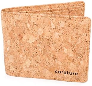 Slim Bifold Wallet: Unique Mens Wallet Made from Cork. Front Pocket Fit