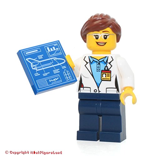 LEGO City MiniFigure: Space Port - Space Scientist (w/ Space Shuttle Blueprint Tile) 60080