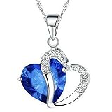 Rhinestone Pendant Necklace,Han Shi Hot Sale Luxury Women Heart Crystal Silver Chain Jewelry