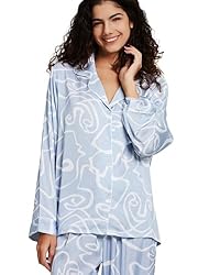 YiNi LuLu Womens Silk Satin Pajamas Set Button Down