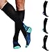 Alvada Compression Socks for Men & Women with Foot Massager Pad 1 Pair Black Blue M