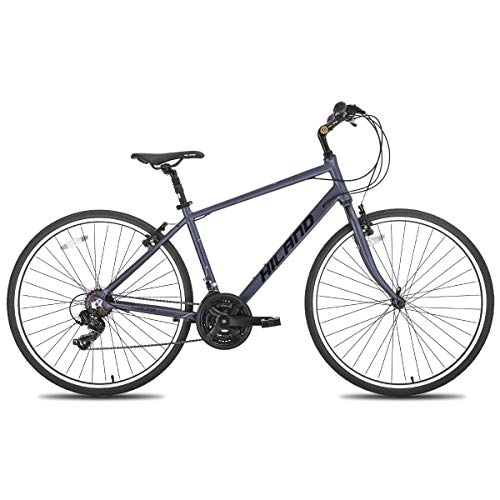 Hiland City Urban Bike for Men’s Aluminum Comfort Road City Commuter Bicycle Black Blue