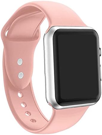 ic6Space Apple Watch Band, Premium Soft Silicone Sports Replacement Strap for Apple Watch Series 3 Series 2 Series 1,38mm or 42mm(Pink, 38mm-s/m)