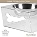 Petlo Raised Pet Feeder Bowls - Elevated Clear Acrylic Feeding Stand with Two Stainless Steel Food and Water Bowls for Small Dogs and Cats - By