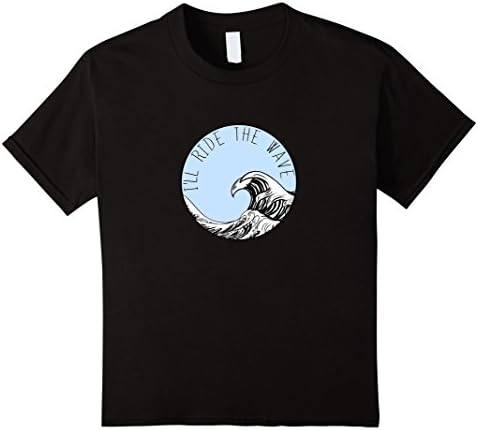 Kids I'll Ride the Wave Surf T-Shirt 6 Black