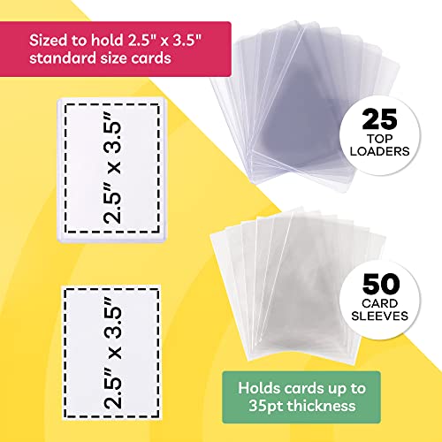 Top Loaders for Cards (25 Set) Trading Card Sleeves Hard Plastic (50