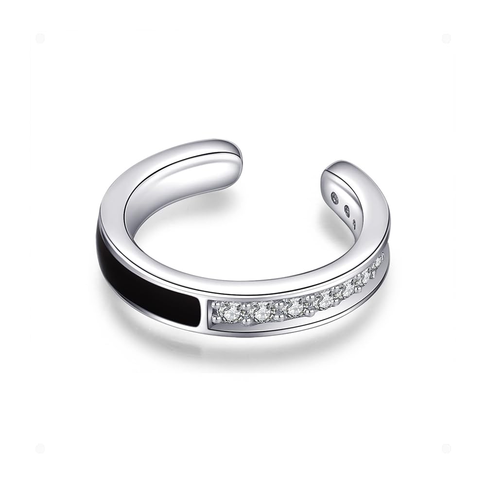 Immobird Adjustable Ear Cuff 925 Sterling Silver Fake Earrings Cartilage Earrings for Women Men