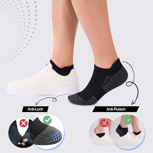 Effeet Trainer Socks Men Women 10/20 Pairs Breathable Cotton Sports Socks Short Half Socks Running Socks Black White Grey 43-46 39-42 47-50 35-38