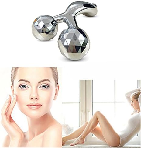 Body Roller Massager Face Massager 3D Reface Massager Roller for V Face Lift Kneading Body Slimming, Beauty Tool Y-Shape Sliver Face Mask Body Spa