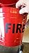 Fire Bucket Trash Can Flat Bottom RED FIRE Pail