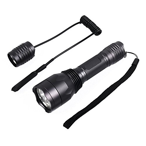WINDFIRE S10 300 Yards 650 Lumen 3pcs Green LED Hunting Tactical Flashlight Long Range Hog Predator Varmint Green Hunting Gear Kit with Scope Mount, Pressure Switch, Rechargeable Battery and Charger - Thumbnail 6