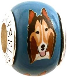 Collie Sheltie Dog/Puppy Charm for Add-A-Bead Bracelets Clay & Sterling Silver by MAYselect