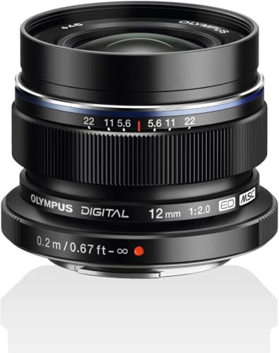 Olympus M.Zuiko Digital ED 12mm F2.0 Objektiv, lichtstarke Festbrennweite, geeignet für alle MFT-Kameras (Olympus OM-D & Pen Modelle, Panasonic G-Seri