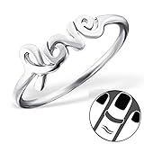 Pro Jewelry 925 Sterling Silver Love Above Knuckle Ring Mid Finger Top 6594