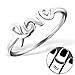 Pro Jewelry 925 Sterling Silver Love Above Knuckle Ring Mid Finger Top 6594
