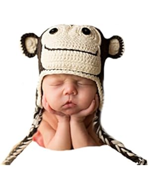 Melondipity Banana Monkey Baby and Toddler Boy Hat (newborn)