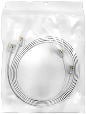 (2 Pack) 3 Foot White Short Telephone Cable Rj11 Male to Male 36", Phone Line Cord