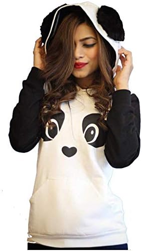 Be Bakchod Full Panda Hoodie for Girls and Women All Weather Hoodie for Girls and Women Sweatshirt White