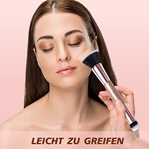 Doppel-End Foundation Pinsel Concealer Pinsel Powder Facial Makeup Pinsel, Concealer Pinsel zum Mischen von flüssigem Puder, Rougepinsel Contour Foundation Highlighter Make up Pinsel