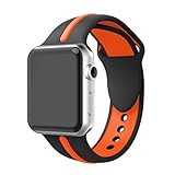 YaSpark Apple Watch Band, Soft Silicone Strap Adjustable Replacement iWatch 42mm Bands for Apple Watch Sport, Series 3, Series 2, Series 1 (Large Size)