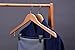 JS HANGER Solid Natural Finish Wooden Suit Hangers with Anti-Rust Pant Clips, 20 Pack