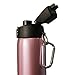 Aquatix (Rose Gold, 21 Ounce) Pure Stainless Steel Double Wall Vacuum Insulated Sports Water Bottle with Convenient Flip Top - Keeps Drinks Cold for 24 Hours, Hot for 6 Hours