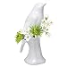 Chive - White Porcelain Bird Decorative Flower Vase, Bud Vase for Short Flowers, Glossy Finish