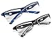 Specs Half Rimmed Rectangular Glasses for Reading (Matte Black with White, Shiny Blue) +1.50 Value 2 Pack