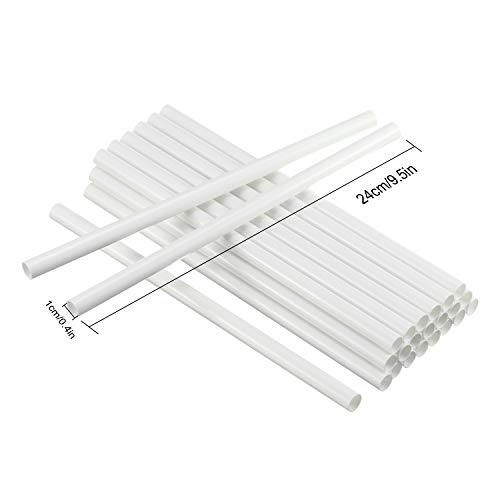Boao 24 Pieces White Plastic Cake Dowels Rods for Tiered Cake Hollow