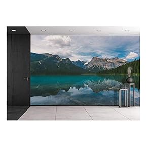 Natural Mountain Lake - Removable Wall Mural | Self-Adhesive Large Wallpaper - 66x96 inches