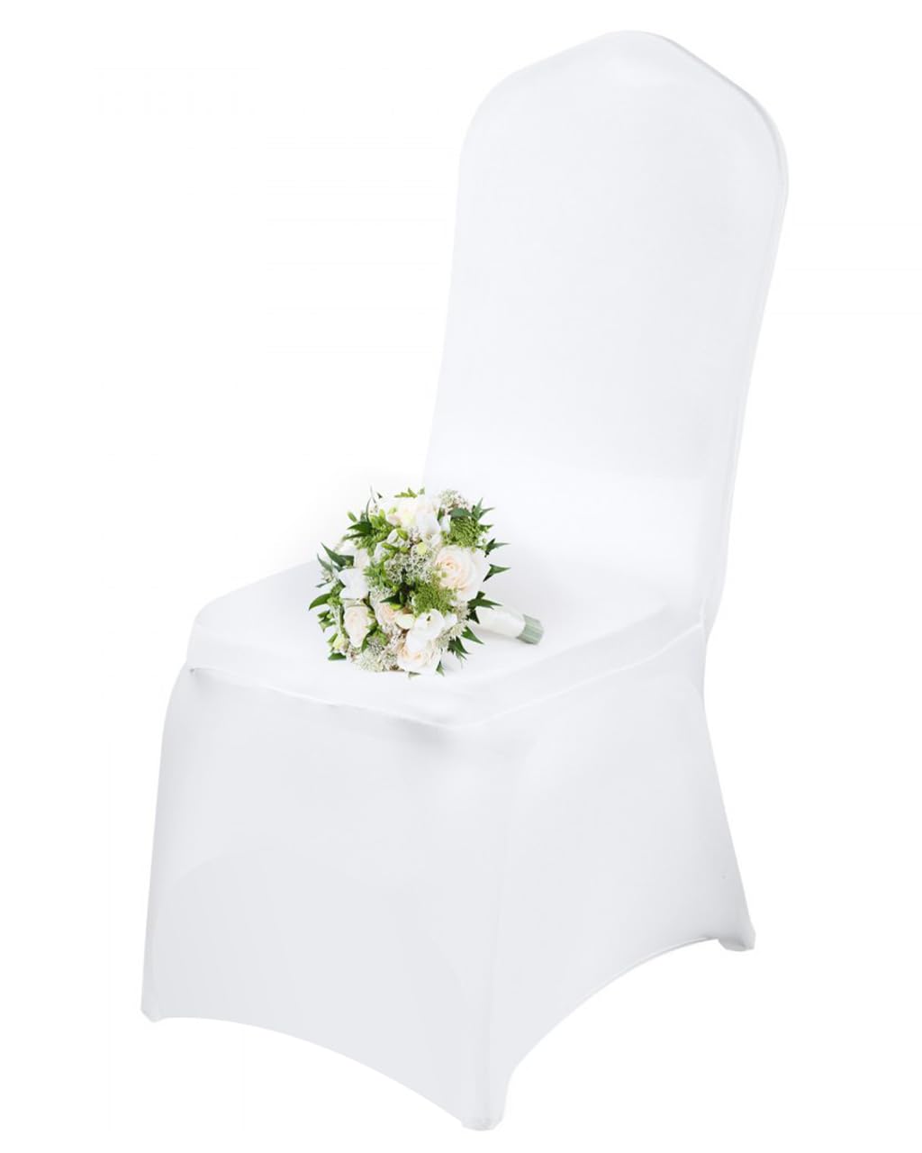 SKYLINE White Chair Covers 100PCS, Stretch Spandex Chair Covers, Polyester Slipcovers Protector ...