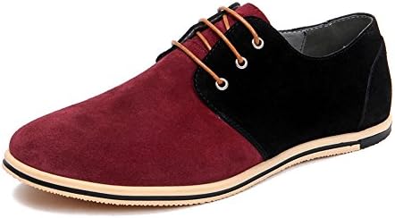 SLJ Men's Suede Leather Casual Classic Lace Up Oxfords Dress Shoes