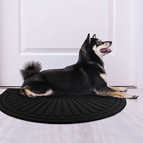 Mibao Half Round Door Mat, Rubber Doormats Entrance Way Mat