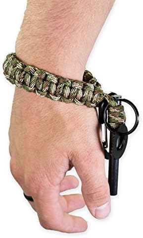 Magnesium Survival Fire Starter Kit with Carbiner and 550 paracord