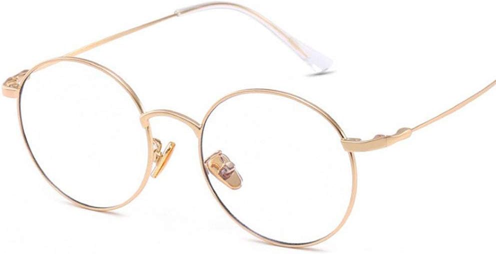 Anti-Radiation and Anti-Blue Glasses Computer Goggles for Men and Women Nothing Retro Small Fresh Korean Version of The Eye Protection (Color : Gold)