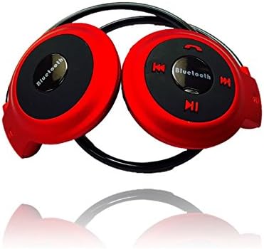 Bluetooth (upgraded) Mini Portable Wireless Bluetooth Headset With Built-in Mic. Cordless headphones (Cherry Red)