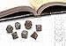 Forged Dice Co. Metal Dice Set - Polyhedral Dice Set of 7 with Dice Storage Tin and Stickers - Metal DND Dice and Gaming Dice for Dungeons and Dragons RPG Games Iron w/Orange Numbers