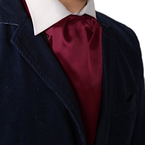 Burgundy Solid Mens Ascot Romance Presents Fashion Cravat for Wedding Dress Dan Smith DRA7E01A Burgundy