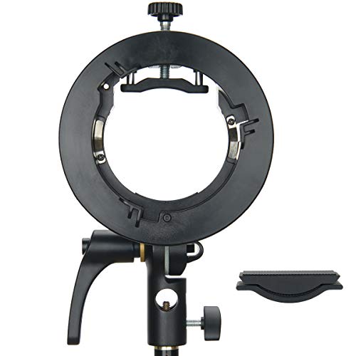 Godox S2 Speedlite Bracket S-Type Bowens Mount Holder for Godox V1 AD200Pro AD400Pro AD200 V860II TT685 TT600 TT350 Series Speedlite Flash, Snoot, Softbox, Honeycomb, Reflector, Beauty Dish &USB light