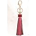 ZOONAI Women Leather Tassels Keychain Car Circle Key Rings Gift Bag Hanging Buckle