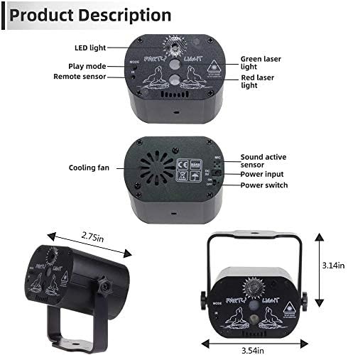 Laser Lights,DJ Disco Stage Celebration Lights Sound Activated RGB Led Projector Time Operate with Distant Management for Christmas Halloween Decorations Present Birthday Marriage ceremony Karaoke KTV Bar