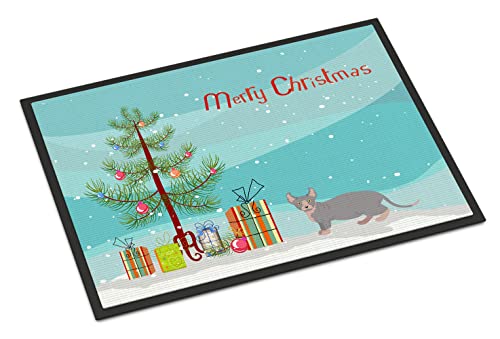 Caroline's Treasures CK4613JMAT Dwelf #4 Cat Merry Christmas Doormat 24x36 Fron…