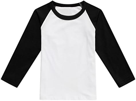 Unisex Kids Baseball T Shirt Top Long-Sleeve Raglan 3/4 Sleeve