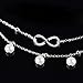 CrazyPiercing Anklet Bracelet, 8 Shape Ankle Bracelet, Double Chain Ankle Bracelets, Infinity Endless Love Symbol Beach Anklet Bracelet, Adjustable Barefoot Sandals Beach Foot Gift for Women