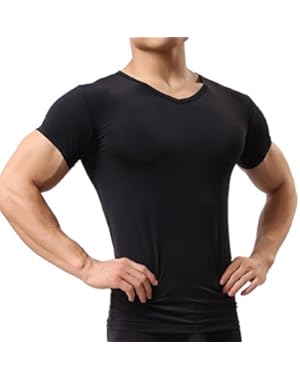 Men's Sexy Underwear Shirts Short Sleeve T-shirt Mesh Sheer Top Undershirt Sleepwear