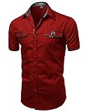 Youstar Men's Short Sleeve Button Down Shirts